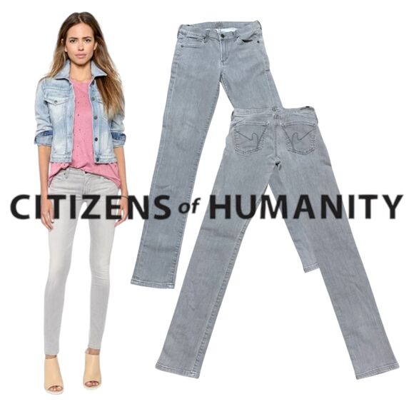 Citizens of Humanity Avedon Gray Low Rise Ultra Skinny Gray Jeans Size 27 - Picture 1 of 15